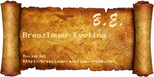 Breszlauer Evelina névjegykártya